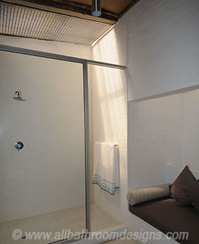 Light Patterns in Bathroom light streaming in from bathroom skylight