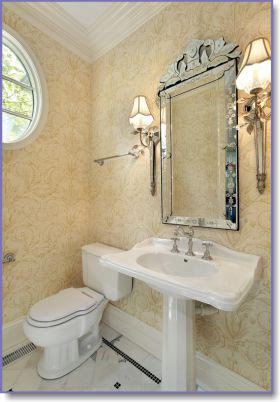 Ornate Mirror and Lights silver vanity mirror and wall sconces
