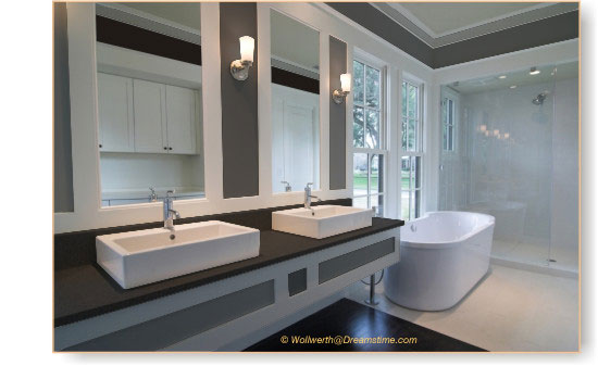 black and white bathroom