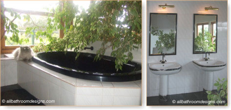 black and white bathrooms